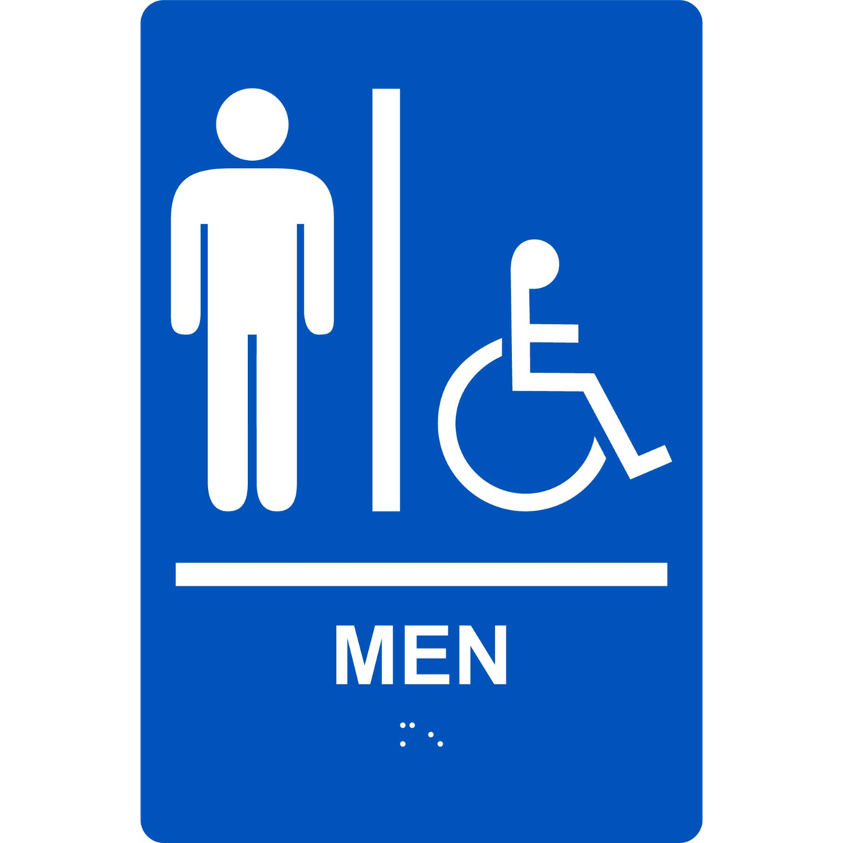 Accuform Braille Sign, Men, 9" X 6", Plastic, Blue, PAD107BU